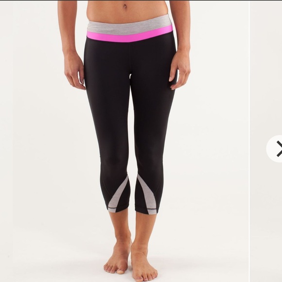 lululemon athletica Pants - Lululemon Run: Inspire Crop II
Black / Metallic Silver / Pow Pink